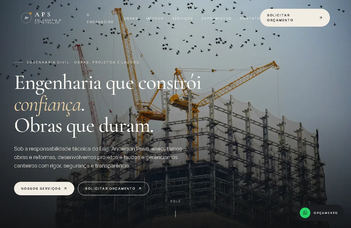 Interface de APS Engenharia e Construção