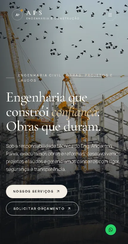 APS Engenharia e Construção: composição de interface móvel