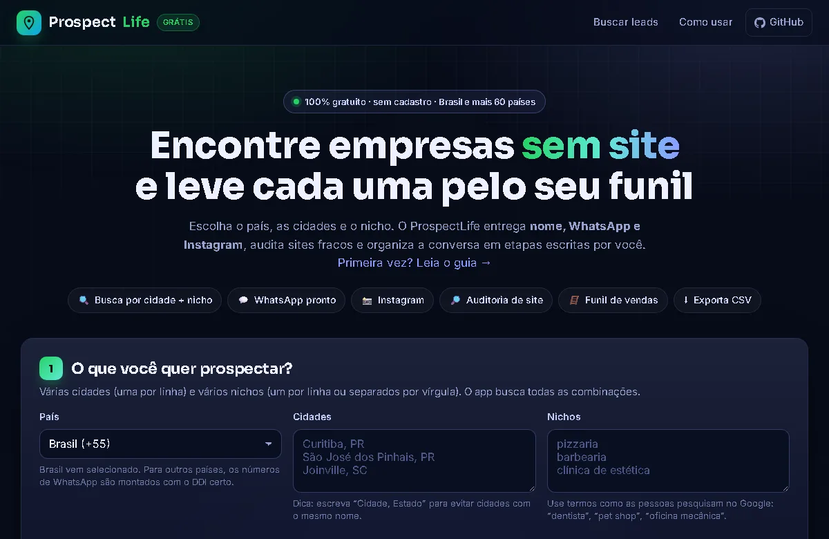 Site da ProspectLife