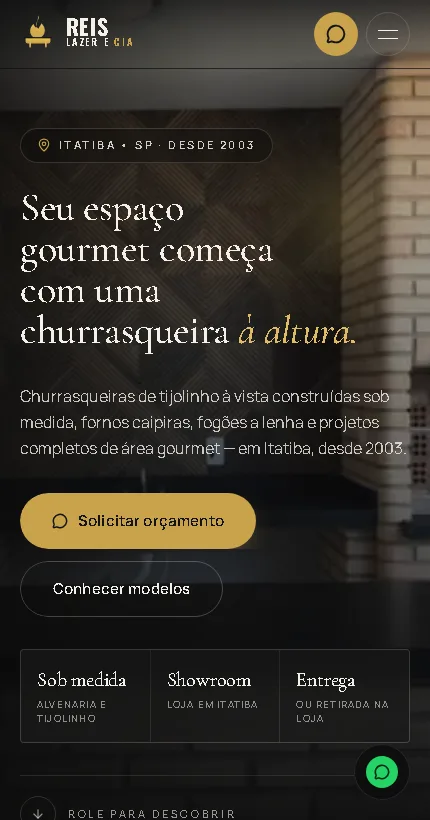 Reis Lazer & Cia: composição de interface móvel